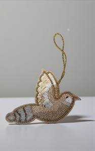 Eid & Ramadan Decorative Dove Zari Hanging with <b>Gold</b> Thread & <b>Sequins</b> – Export Quality Handmade Ornament - Product Image 2