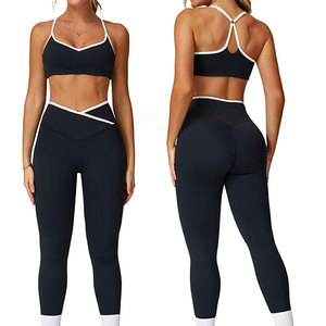 Conjunto de Yoga para Mujer con Logotipo Personalizado de Nuevo Diseño, de Alta Calidad, Secado Rápido, Transpirable y Ligero, Conjunto de 2 Piezas, Marca Internacional - Product Image 1