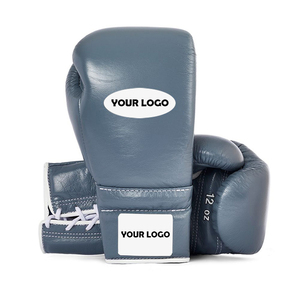 Gants de boxe en cuir personnalisés 12 oz avec fermeture auto-agrippante, doigts entièrement couverts, antidérapants, respirants, équipement d'entraînement extérieur pour adultes unisexe - Product Image 1