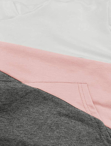 OEM Color <b>Block</b> Hoodies Women's Casual Pullover Long Sleeve Soft Fleece Sweatshirt Drawstring Gym Workout Sportswear Supplier - Product Image 5