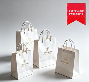 Sacs cadeaux en papier de luxe EM avec impression couleur personnalisée - Product Image 1