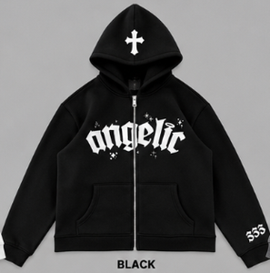 Luxury 550GSM Heavyweight Oversized Zip Up Hoodie 100% Cotton Fleece Custom Puff Print Private Label OEM ODM <b>Streetwear</b> - Product Image 2