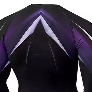 Dernier design, prix abordable, hauts de compression MMA pour hommes, couleur unie, respirant, léger, rashguard en vente en ligne - Product Image 3