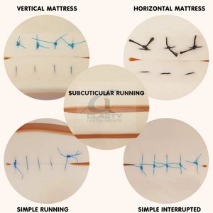Kit de pratique de suture chirurgicale en acier inoxydable de haute qualité avec grand coussin de suture en silicone, instruments chirurgicaux manuels réutilisables - Product Image 3