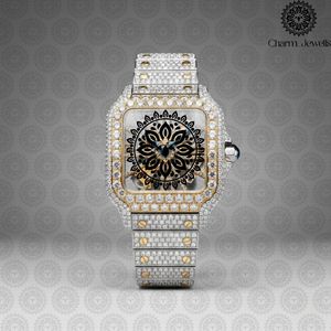 Montre mécanique de luxe Charm Jewels en acier inoxydable, cadran analogique 40 mm, verre saphir, design unisexe, date automatique, 10 bars - Product Image 5