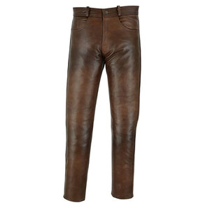 Pantalon d'hiver léger en similicuir PU imperméable pour homme, couleur marron uni, bonne qualité, personnalisable, vente chaude - Product Image 1