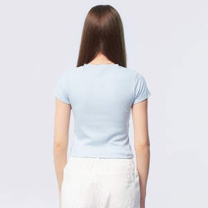 Crop top femme vintage au design unique, coupe ajustée, couleur unie, tissu jersey léger et respirant, séchage rapide, haute qualité, été - Product Image 5