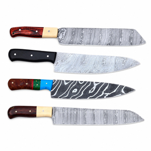 Burraq Custom Handmade Damascus Steel Drop Point Knife with Handle Leather Sheath Camping & Outdoor Sports 9-inch 0.5mm Thick - Product Image 4