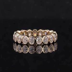Unisex 14K Solid <b>Gold</b> 14K <b>Gold</b> Plated Luxury <b>Cocktail</b> <b>Ring</b> Lab Grown Diamond Pave Setting Engagement Third Party Certified - Product Image 2