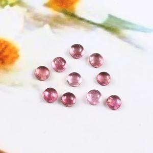 6X6MM Natural Pink Tourmaline Round Cabochon Flat back Calibrated Loose Gemstone Jewelry making Wholesale Lot - Product Image 3