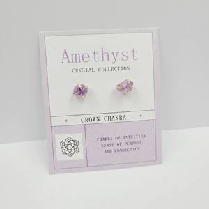 Natural Raw Gemstone Birthstone Bohemia Style Women's <b>Stud</b> <b>Earrings</b> 18K Gold Plated <b>Amethyst</b> Aquamarine Gift Jewelry - Product Image 1