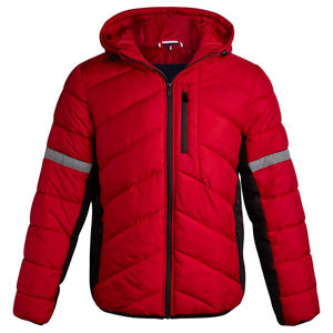 Veste d'hiver longue à capuche pour homme, avec logo personnalisé sur le devant, matelassée, coupe-vent, 100% polyester, coupe moderne, marque privée - Product Image 1