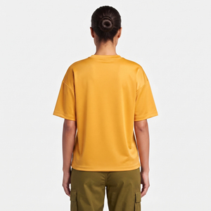 T-shirt décontracté à col rond pour femme, coupe ample, imprimé en relief, 100 % polyester, épaules tombantes - Product Image 5