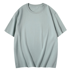 T-shirt en coton à manches courtes pour homme, 180g, couleur unie, col polo à épaules tombantes, avec logo personnalisé OEM - Product Image 1