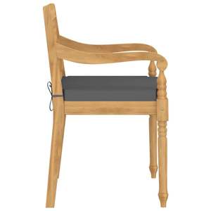 Ensemble de 6 chaises de jardin en teck et gris, meubles de jardin élégants pour la vie en plein air - Product Image 5