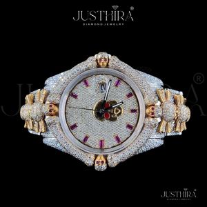 High Quality Iced Out Moissanite Diamond <b>Watch</b> for <b>Men</b> Luxury Wristwatch with Precision Movement Available At Competitive Price - Product Image 3
