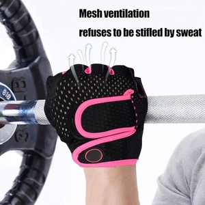 Gants d'entraînement demi-doigts avec support de poignet pour la gym, le fitness, le cyclisme, l'haltérophilie, la pêche – Respirants, en Spandex, antidérapants - Product Image 5