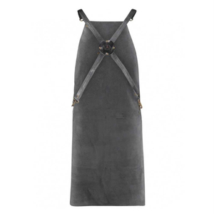 Tabliers en cuir véritable très demandés, sur mesure, vêtements de sécurité, cuir pleine fleur noir, sangles réglables, grandes poches - Product Image 2