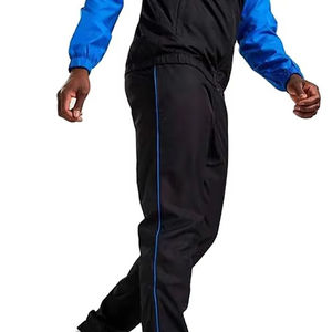 Ensemble de survêtement homme color block avec veste à capuche zippée et pantalon blanc – Tenue décontractée et sportive coupe régulière pour le printemps, respirante - Product Image 6