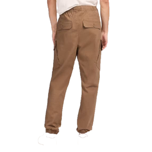 Men's Brown Cotton <b>Pants</b> Elastic Waist Drawstring Casual Joggers Multiple Pockets Midweight Autumn Wear - Product Image 5