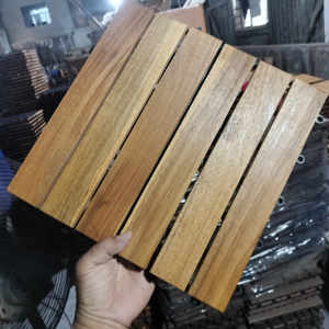 Baldosas de Madera Compuesta de Acacia para Exterior, Cuadradas, Cepilladas, Impermeables, Antideslizantes, 300x300mm, para Patio Trasero - Product Image 1