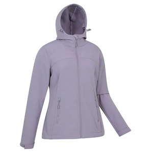 Veste softshell unisexe à capuche imperméable et coupe-vent pour l'automne, personnalisable avec logo frontal, mélange polyester/coton, pour le travail et la randonnée - Product Image 2