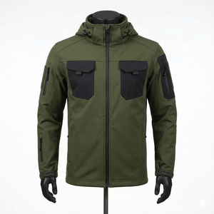 High Quality Wholesale Men's Lightweight Softshell <b>Jacket</b> Windbreaker Waterproof Warm <b>Fleece</b> <b>Lined</b> Soft Shell for Outdoor Hiking - Product Image 1