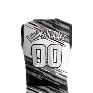 Custom <b>Men's</b> Sublimated Basketball Jersey Set Sleeveless Mesh Seamless Moisture Wicking Anti-Bacterial Eco-Friendly Elastic - Product Image 2