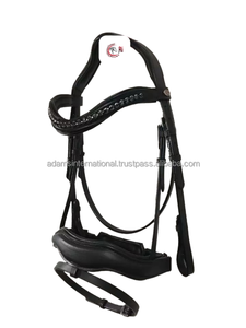 Brida de caballo de cuero personalizable de alta calidad con banda de cejas de cristal elegante para equitación logotipo personalizado incluido - Product Image 2