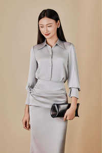 Button-Detail <b>Bustier</b> Top and Skirt Two-Piece Set KS30 Vietnam Women Sets Elegant Solid Chic Sleeveless Office All Season Wear - Product Image 2