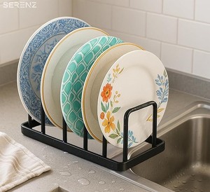 Plate stand for <b>kitchen</b> cabinet - 5 Compartments, Pack of 1, Iron Plate Stand Durable <b>Kitchen</b> Organizer for Plate, Thalis | - Product Image 4