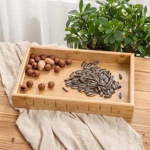 Plateau de service en bois massif robuste, grand plateau de présentation pour buffet, disponible en lot de 3 - Product Image 4