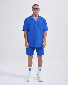 ชุดเซ็ตเสื้อยืดแขนสั้นกางเกงขาสั้นลำลองสำหรับผู้ชายรุ่นใหม่ขายส่งสำหรับฤดูร้อน ชุดลำลองสีพื้น ชุดเซ็ตเสื้อผ้าแบรนด์ดังสำหรับผู้ชาย ชุด 2 ชิ้น - Product Image 1