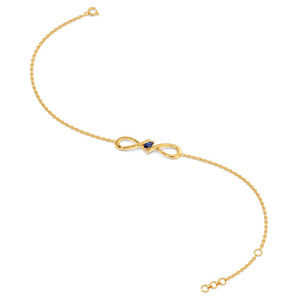 Midnight <b>Infinity</b> Diamond <b>Bracelet</b> with Yellow Gold Chain and Sleek Marquise Center Accent Design - Product Image 6