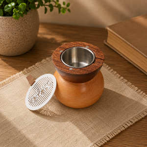 Quemador de Bakhoor de Madera Moderno, Portátil, para Incienso Oud, Mabkhara Árabe, Parrilla Metálica, Quemador de Carbón, Aromaterapia, Uso Islámico en Ramadán - Product Image 1