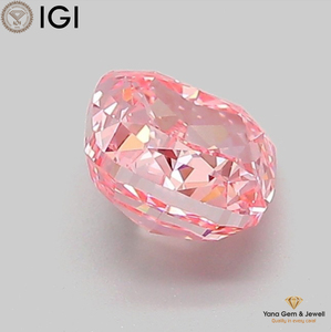 เพชรทรงสี่เหลี่ยมขนาด 1.00 กะรัต แบบ CVD Lab Grown ได้รับการรับรองจาก IGI ความสะอาดระดับ VVS2 สีชมพูสดใส เหมาะสำหรับแหวนหรือจี้ - Product Image 5