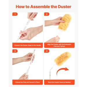 Nhiệm Vụ Nặng Nề 3 Ft Mở rộng Xử Lý Khăn Lau Bụi Nạp 10 Tái Sử Dụng Không Dệt Vải Nạp <span class=keywords><strong>360</strong></span> Độ Làm Sạch Kit Cho Đồ Nội Thất - Product Image 5