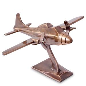 Modèle d'avion à hélice antique avec support, décoration de table moderne pour salon, cadeaux, modèle d'avion en métal moulé, support OEM - Product Image 1