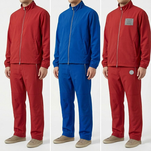 Men Windbreaker Tracksuit Full Zip Sports Jacket and Jogger Pants Athletic Wear Wholesale - Product Image 4