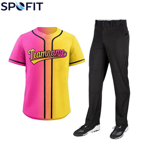Ensemble d'uniformes de baseball personnalisés de haute qualité, respirant, 100 % polyester, maillot de baseball imprimé, conception OEM, unisexe adulte, faible MOQ - Product Image 1
