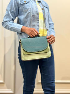 กระเป๋าสะพายพาดลำตัวหนังรีไซเคิลมีหลายสีใหม่จากตะวันตกกระเป๋าถือผู้หญิงมีสไตล์ที่เป็นเอกลักษณ์กระเป๋าสะพายไหล่หลากสี - Product Image 3