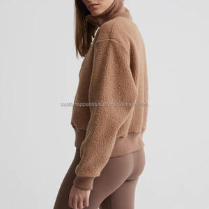 Abrigos de Forro Polar Grueso y Cálido para Invierno, Ropa Deportiva, Sudadera con Capucha y Media Cremallera de Corte Holgado para Mujer - Product Image 2