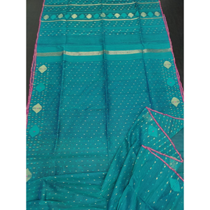 Sari Tradicional de Algodón Jamdani Premium para Mujer, Estampado Digital, Protección Solar, Secado Rápido, para Bodas, Fiestas y Eventos Festivos - Product Image 2