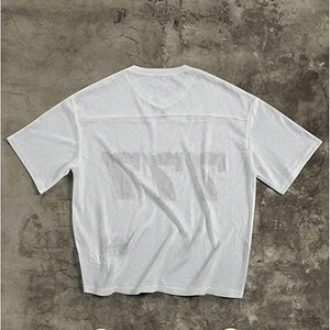 Camiseta de Fútbol Corta para Hombre y Mujer, Estilo Retro, de Malla de Poliéster, Holgada, Estilo Urbano, Informal, para Verano - Product Image 2