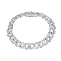 Bracelet pour homme en moissanite certifiée, plaqué or rose, argent sterling 925, coupe brillante, maillons géométriques sertis en canal