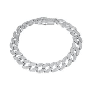 GIA Certified Moissanite <b>Mens</b> Bracelet Rose Gold Plated 925 Sterling Silver Geometric Channel Set Link Wristband Fine Jewelry - Product Image 2