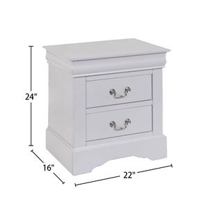 Comodino in Pino Massiccio con 2 Cassetti, Finitura Bianca, Prodotto Elegante e Durevole - Product Image 3