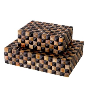 Caja de Joyería Rectangular Hecha a Mano con Cuerno de Búfalo, Estuche de Almacenamiento Vertical, Organizador Decorativo Brillante para Dormitorio o Sala de Estar - Product Image 5