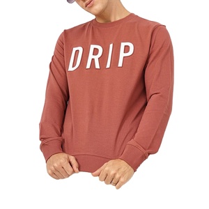 Sweat-shirt pour homme à manches longues et col rond, automne, 100% coton molletonné, broderie 3D, uni, coupe-vent, séchage rapide, respirant, vente chaude 2026 - Product Image 2