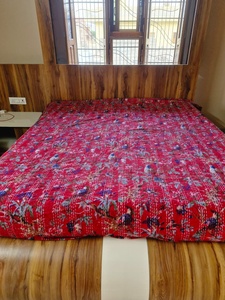 Handmade <b>Indian</b> Cotton Kantha <b>Quilt</b>-Bird Print Bedspread King Size Bohemian Style Eco-Friendly & Reversible All-Season - Product Image 1